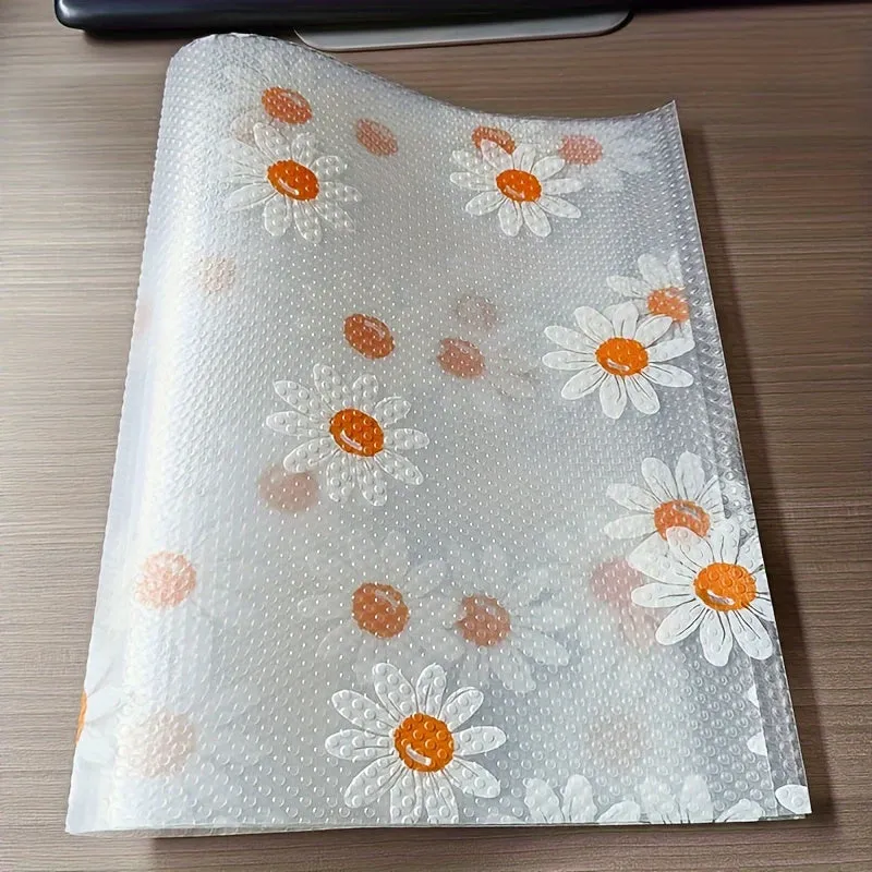Daisy Printed Refrigerator Shelf Liners Washable Waterproof Stainproof