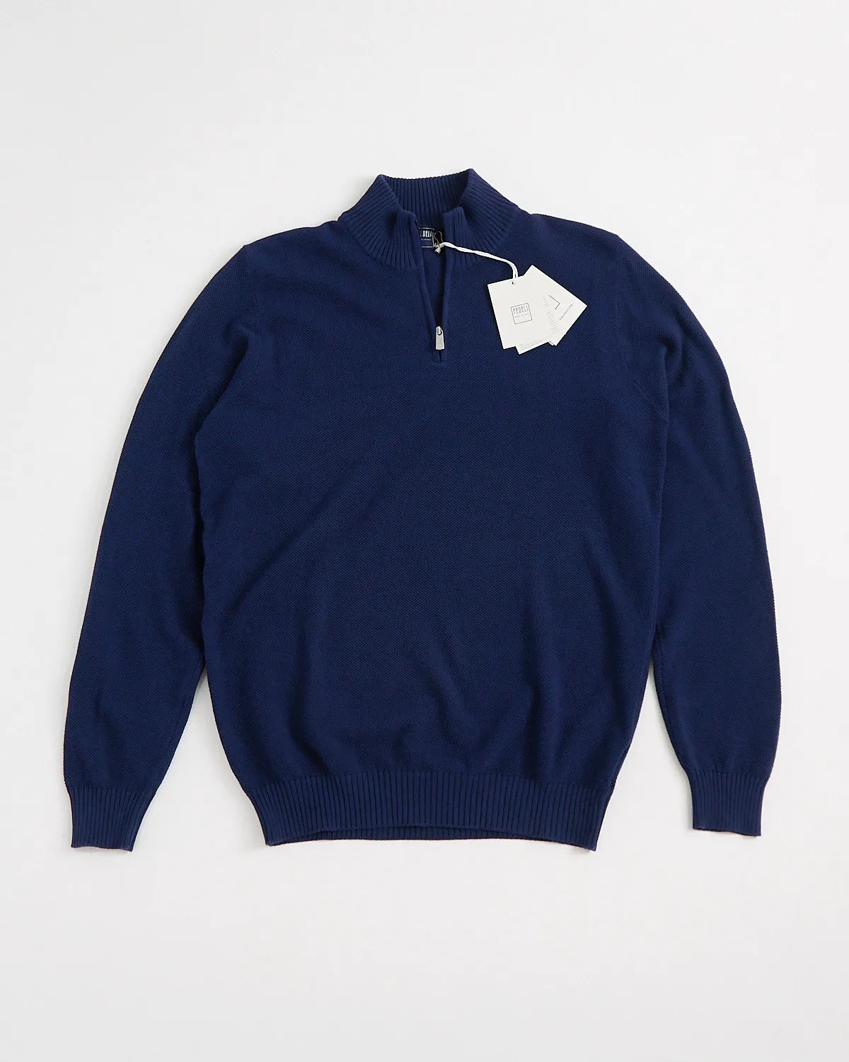 Favonio Quarter Zip Honeycomb Knit Sweater